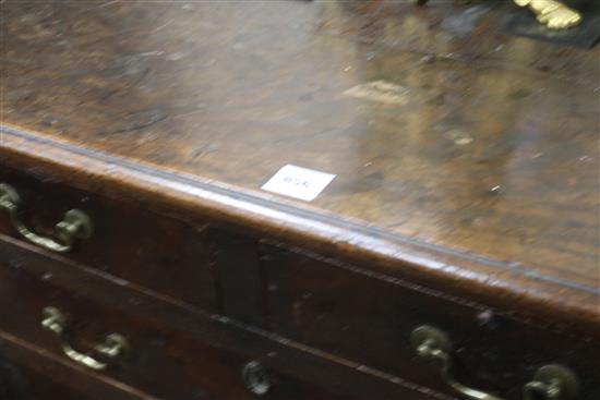 An early 18th century oak chest of drawers, W.97cm